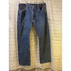 Vintage Levis 501 Denim Jeans 34 X 32 Made in USA 80s 90s 501XX Dark Wash RARE